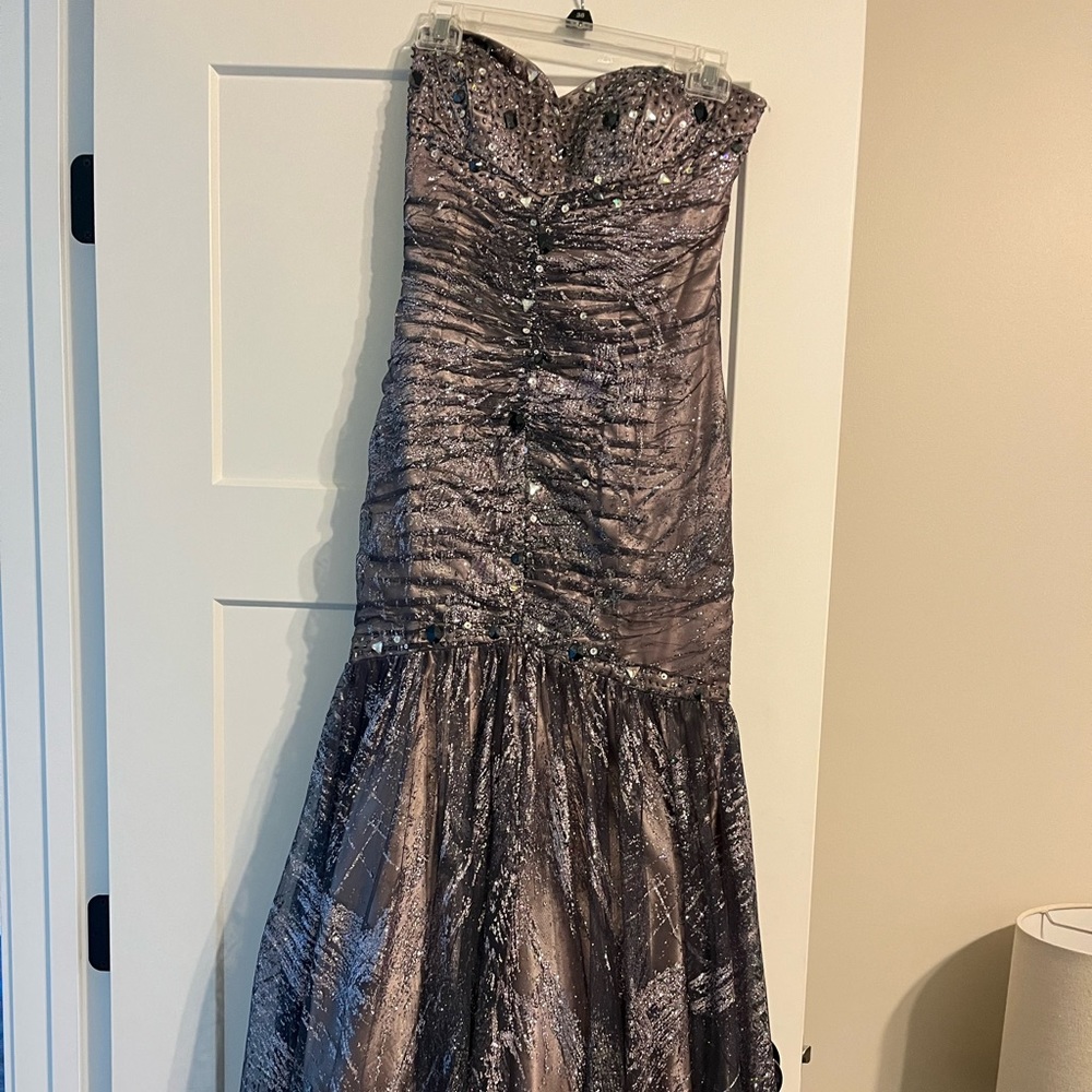 Formal dress in smoky lilac